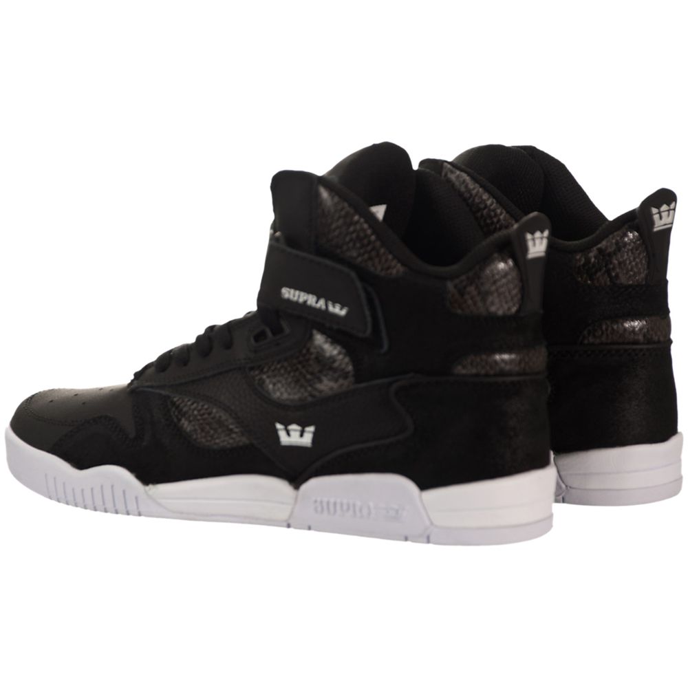 Baskets Montantes Supra Bleeker Noir Black/Snake-White Femme | OOO-48679926